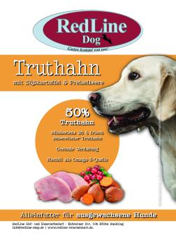 RedLine Dog Adult Truthahn mit Süßkartoffel & Preiselbeere getreidefrei 6 kg